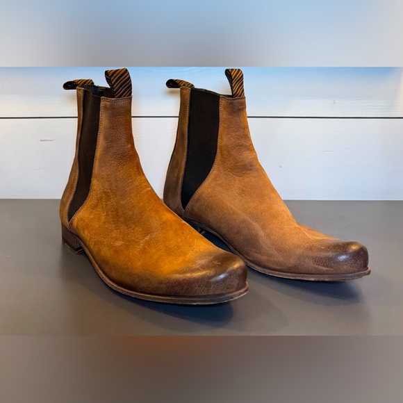 Men’s Billy Reid Caramel Size 8 Chelsea Boots. - Picture 3 of 4